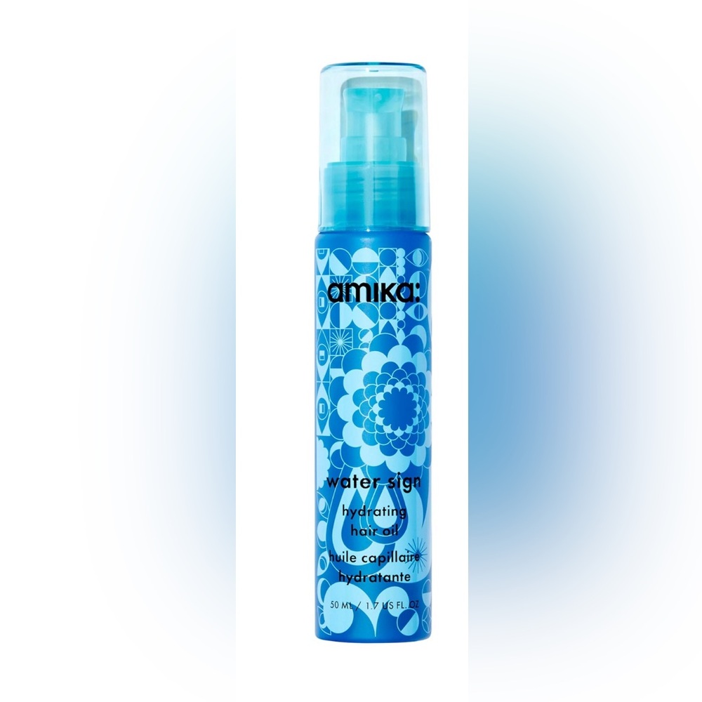 Amika Blue Geometric Design Bottle